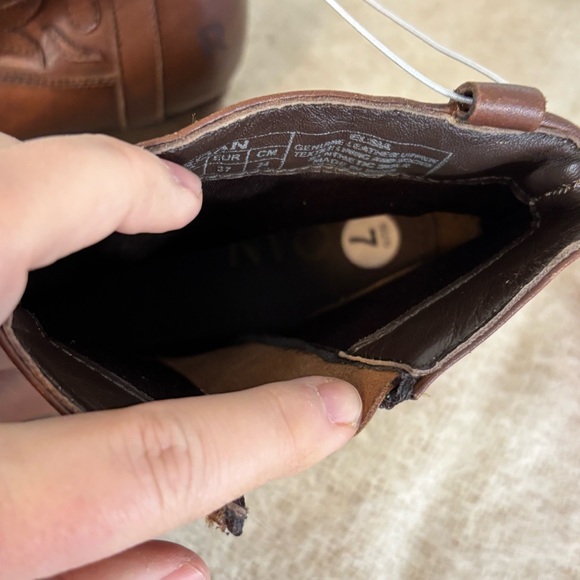 Roan Elsia Western short ankle boot brown leather women size 7 - Picture 10 of 11